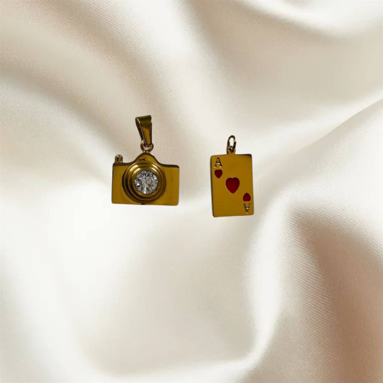 Camera and Poker charms